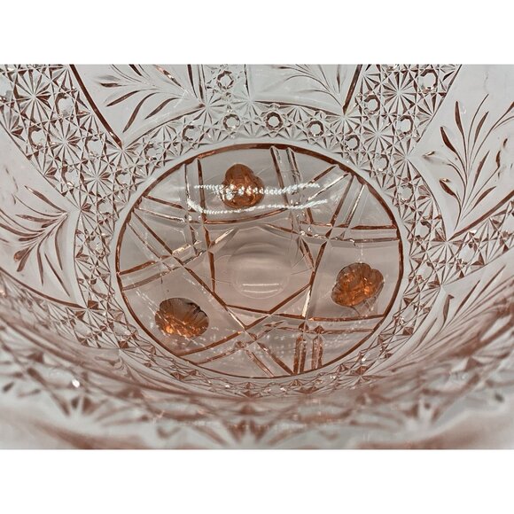 McKee Snappy Vintage Innovation Line Pink PresCut Floral Flared Footed Bowl MCM - Picture 12 of 16